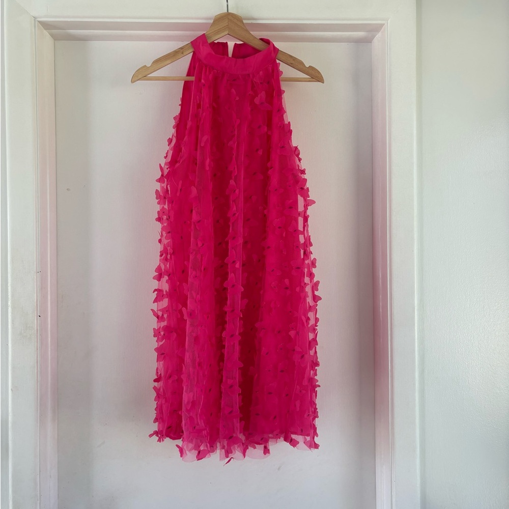 Elegant Pink Halter Dress